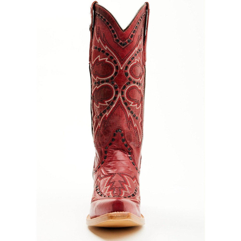 NEW Dan Post Mesa Tall Red Leather Snip Toe Western Cowboy Boots Size 8 - Picture 4 of 15